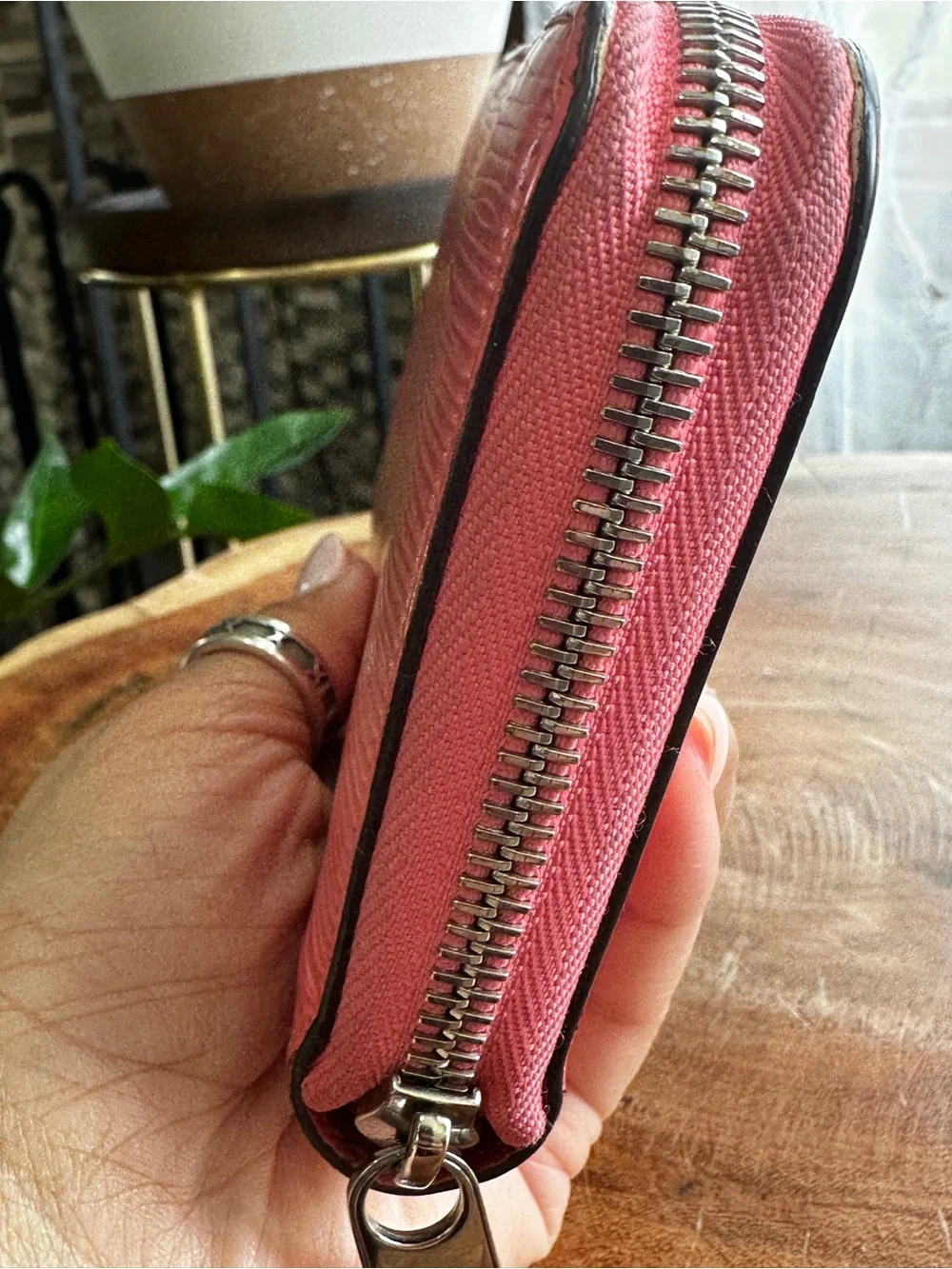 Louis Vuitton Pink Textured Zip Around Wallet - Picture 10 of 13
